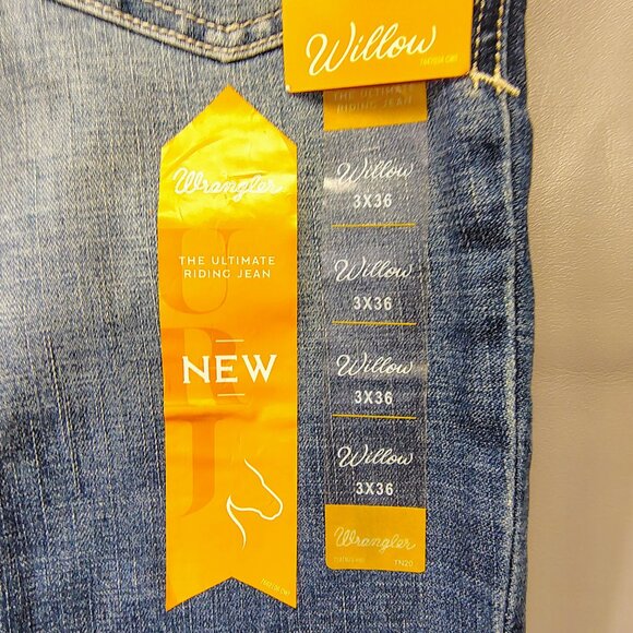 Wrangler Willow Women's Junior Boot Cut Riding Blue Denim Jeans - Picture 9 of 10